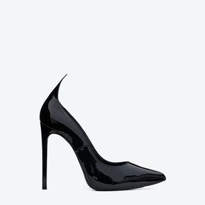 Saint Laurent Black Patent Leather Thorn Pumps - Size 38